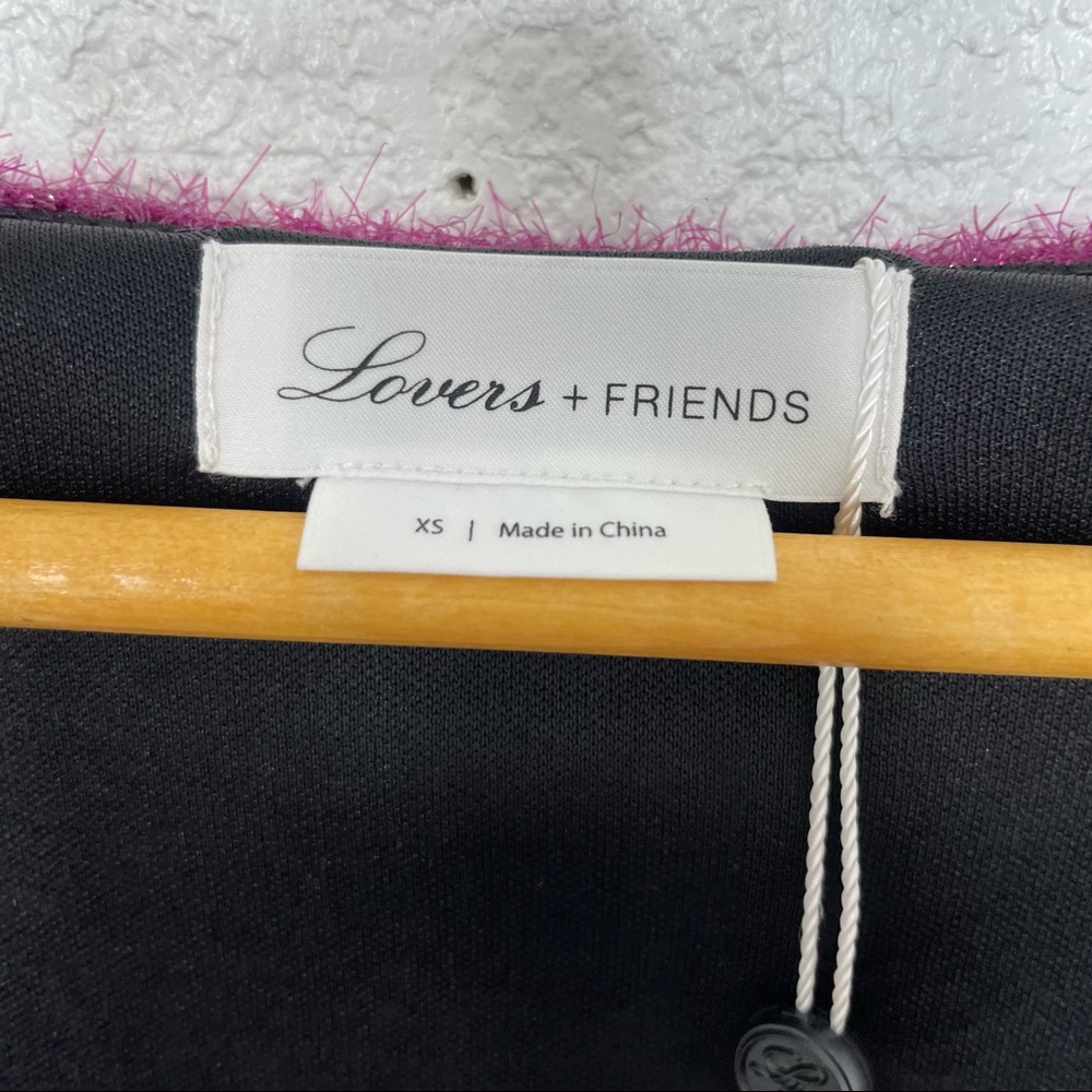 NWT LOVERS + FRIENDS •Gerona Magenta Glitter Sweater - Picture 7 of 8